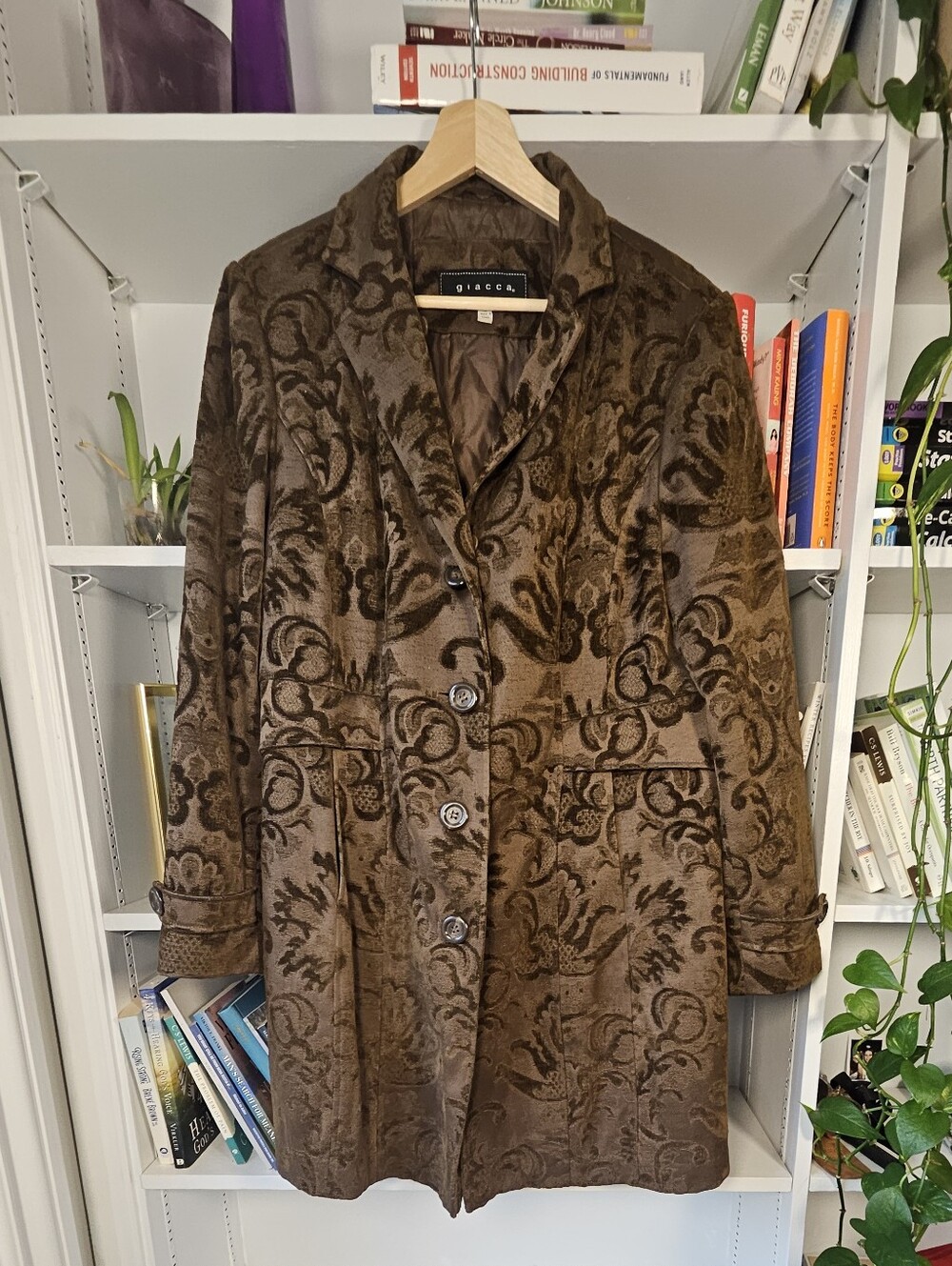 Giacca Brown Patterned Trench Coat